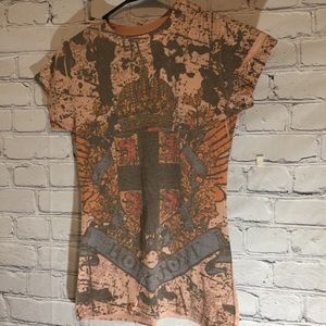 Bon Jovi peach T-shirt Sz S